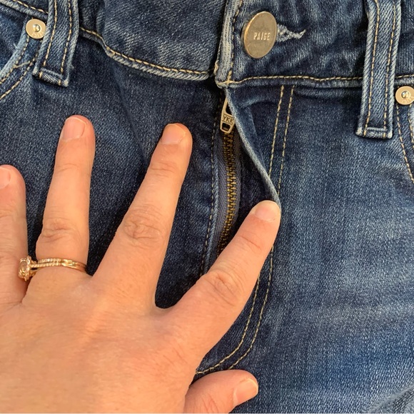 PAIGE High Rise Laurel Canton Jacques Bootcut Denim Jeans Medium Wash Sz 28 - Picture 7 of 15